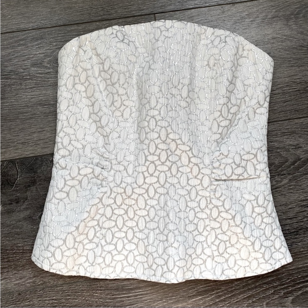 The Limited NWOT white and silver corset top size small!